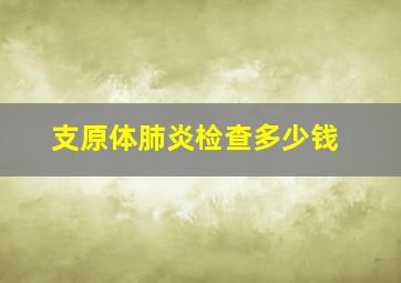 支原体肺炎检查多少钱