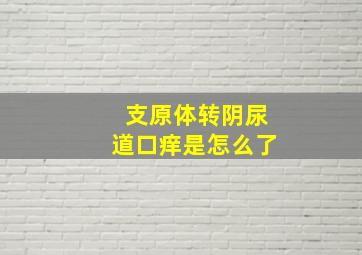 支原体转阴尿道口痒是怎么了