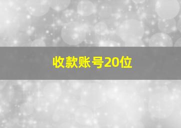 收款账号20位