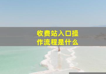 收费站入口操作流程是什么