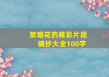 放烟花的精彩片段摘抄大全100字