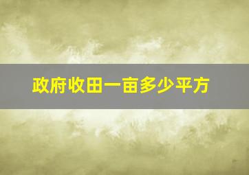 政府收田一亩多少平方