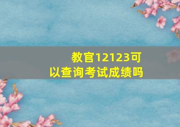 教官12123可以查询考试成绩吗