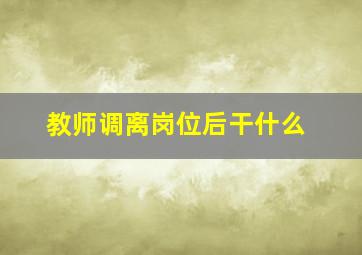 教师调离岗位后干什么