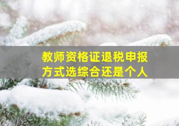 教师资格证退税申报方式选综合还是个人