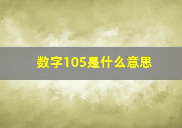 数字105是什么意思