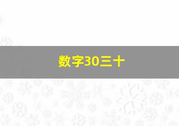 数字30三十