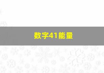 数字41能量