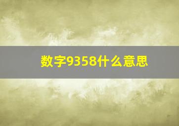 数字9358什么意思