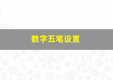 数字五笔设置