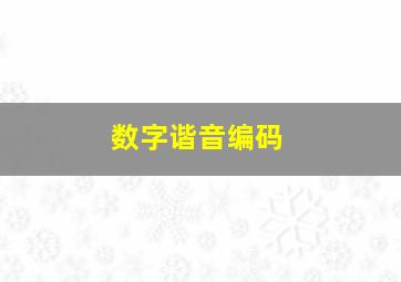 数字谐音编码