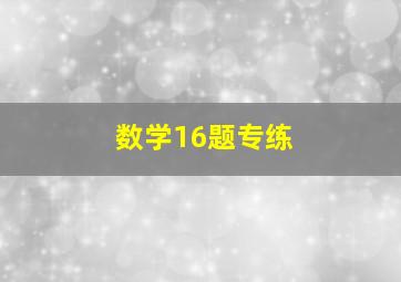 数学16题专练