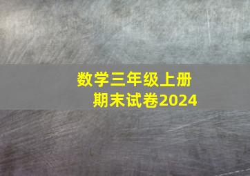 数学三年级上册期末试卷2024