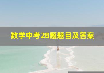 数学中考28题题目及答案