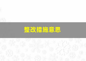 整改措施意思