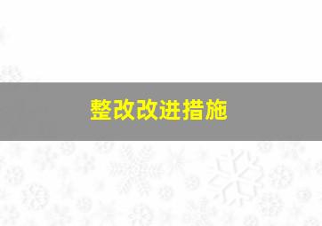 整改改进措施