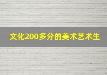 文化200多分的美术艺术生