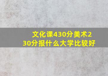 文化课430分美术230分报什么大学比较好