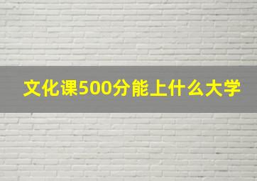 文化课500分能上什么大学