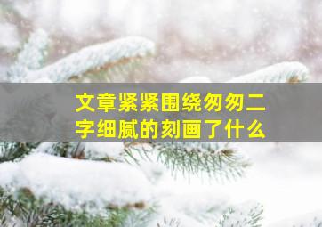 文章紧紧围绕匆匆二字细腻的刻画了什么