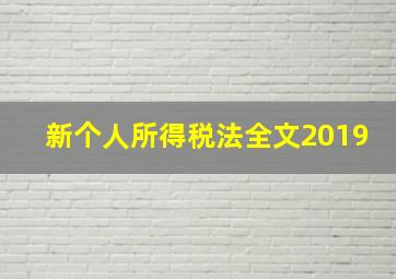 新个人所得税法全文2019