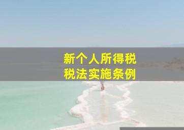 新个人所得税税法实施条例