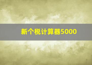 新个税计算器5000