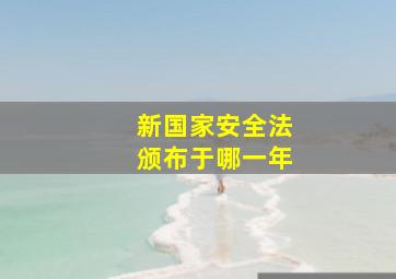 新国家安全法颁布于哪一年