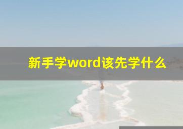 新手学word该先学什么