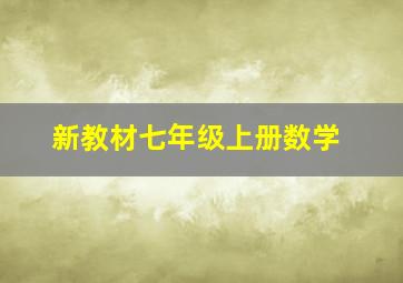 新教材七年级上册数学