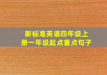 新标准英语四年级上册一年级起点重点句子