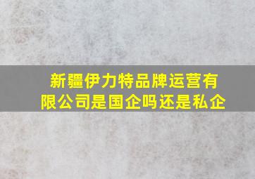 新疆伊力特品牌运营有限公司是国企吗还是私企