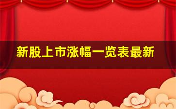 新股上市涨幅一览表最新