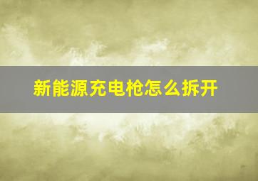 新能源充电枪怎么拆开