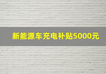 新能源车充电补贴5000元