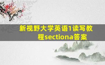 新视野大学英语1读写教程sectiona答案