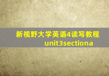 新视野大学英语4读写教程unit3sectiona