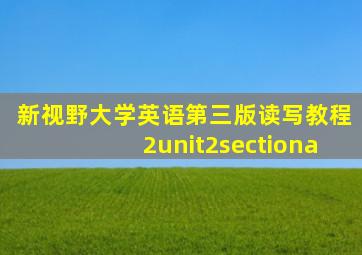 新视野大学英语第三版读写教程2unit2sectiona