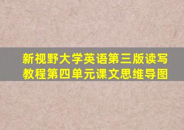 新视野大学英语第三版读写教程第四单元课文思维导图