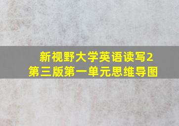 新视野大学英语读写2第三版第一单元思维导图