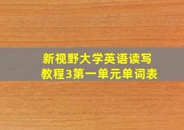 新视野大学英语读写教程3第一单元单词表