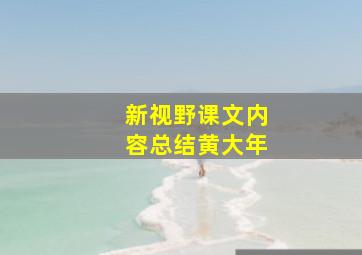 新视野课文内容总结黄大年