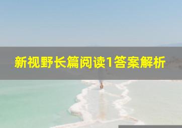 新视野长篇阅读1答案解析