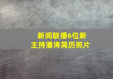 新闻联播6位新主持潘涛简历照片