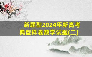 新题型2024年新高考典型样卷数学试题(二)