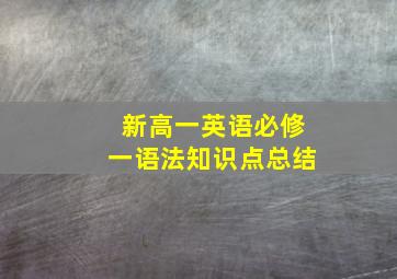 新高一英语必修一语法知识点总结