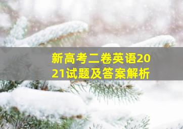 新高考二卷英语2021试题及答案解析