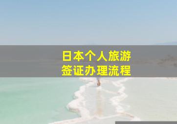 日本个人旅游签证办理流程