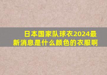 日本国家队球衣2024最新消息是什么颜色的衣服啊