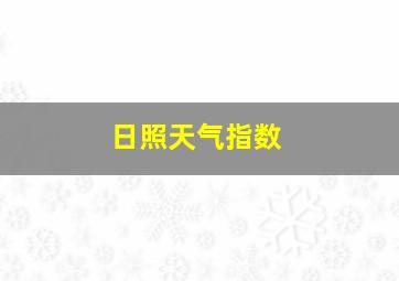 日照天气指数